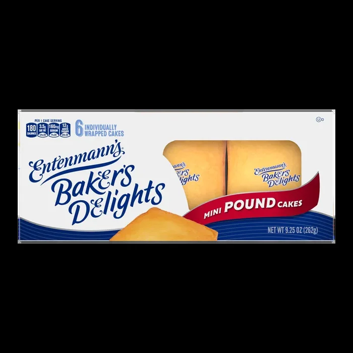 Entenmann‘s Butter Pound Cakes, 6 packs, Mini Pound Cakes, 9.25 oz Box