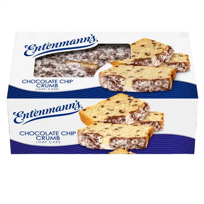 Entenmann‘s Chocolate Chip Crumb Loaf Cake, 13.5 oz, Chocolate Chip Loaf Cake, Box