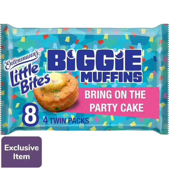 Entenmann‘s Little Bites Bring On The Party Cake Biggie Muffins, 4 twin packs, 9.5 oz