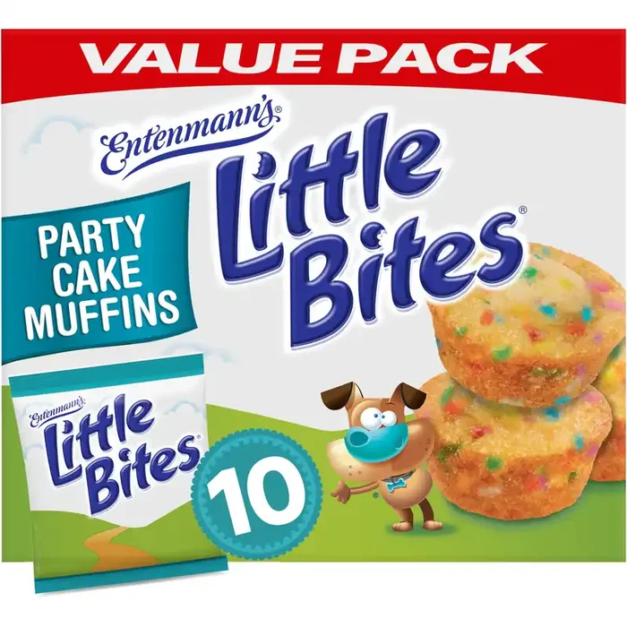 Entenmann‘s Little Bites Party Cake Muffins, 10 packs, Cake and Sprinkles Mini Muffins, 16.5 oz Multipack