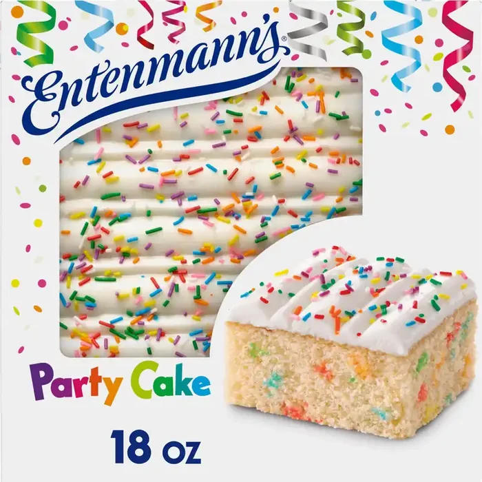 Entenmann‘s Party Cake, 18 oz, Vanilla Iced Cake, Box