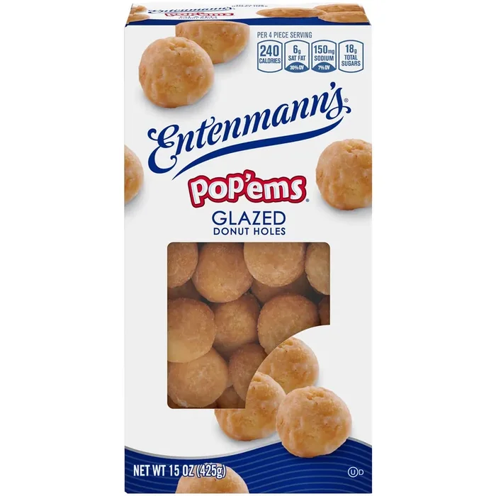 Entenmann‘s Pop‘ems Glazed Donut Holes, 15 oz, Donuts, Box