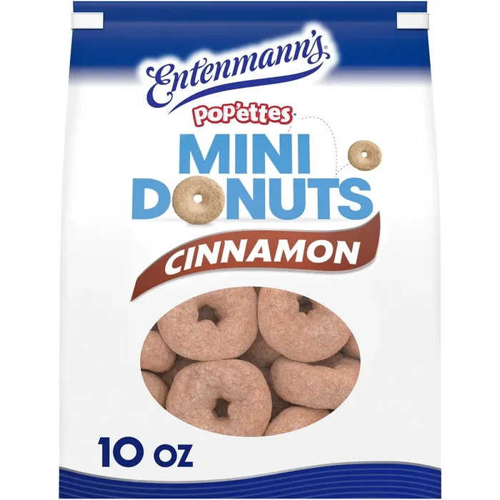 Entenmann‘s Pop‘ettes Cinnamon Donuts, 10 oz, Mini Donuts, Bag