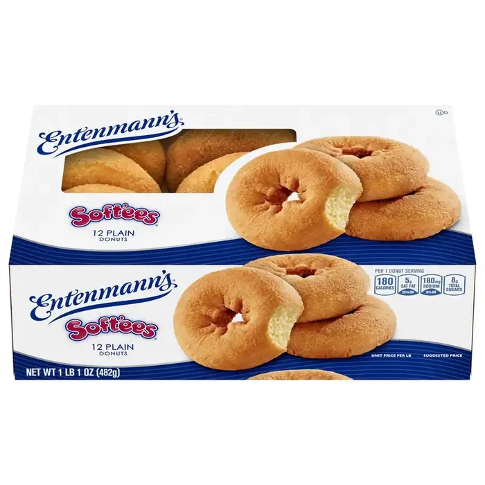 Entenmann‘s Soft‘ees Plain Donuts, 12 count
