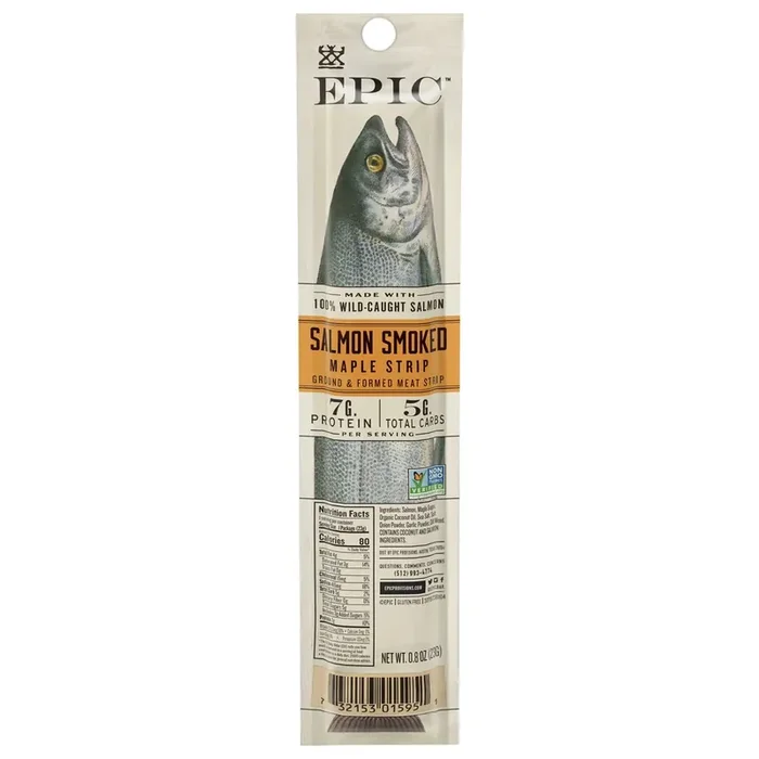 EPIC Smoked Salmon Snack Strip, Wild Caught, 0.8oz