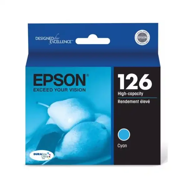 Epson 126, (T126220) Durabrite Ultra High-Capacity Cyan Ink Cartridge
