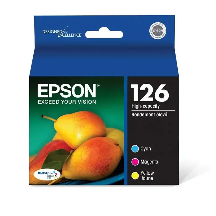 Epson 126XL C/M/Y 3pk Ink Cartridges – Cyan, Magenta, Yellow (T126520-CP)