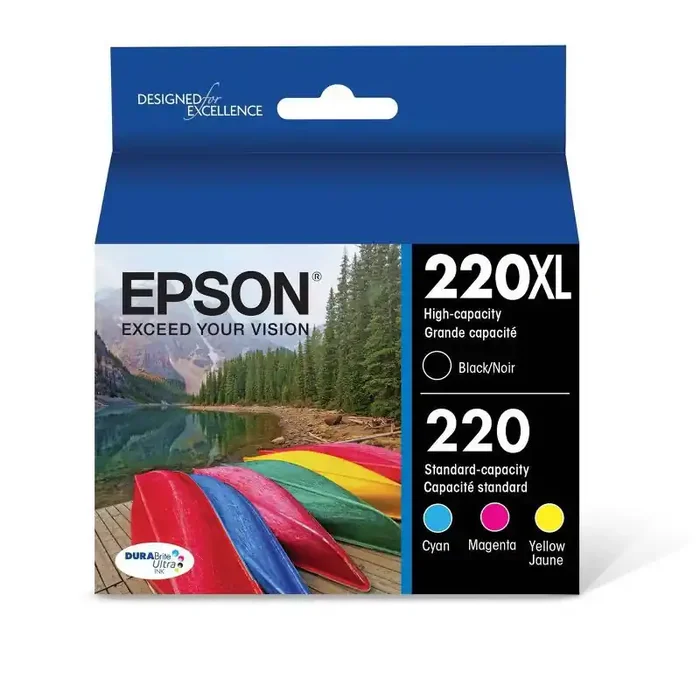 Epson 220XL Black, 220 C/M/Y Combo 4pk Ink Cartridges – Black, Cyan, Magenta, Yellow (T220XL-BCS)