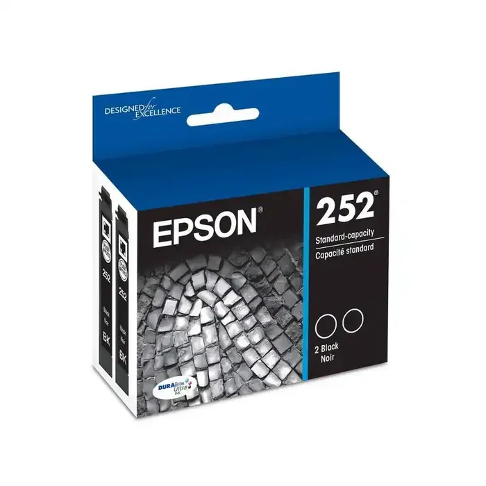 Epson 252 2pk Ink Cartridges – Black (T252120-D2) Standard Yield Printer Ink