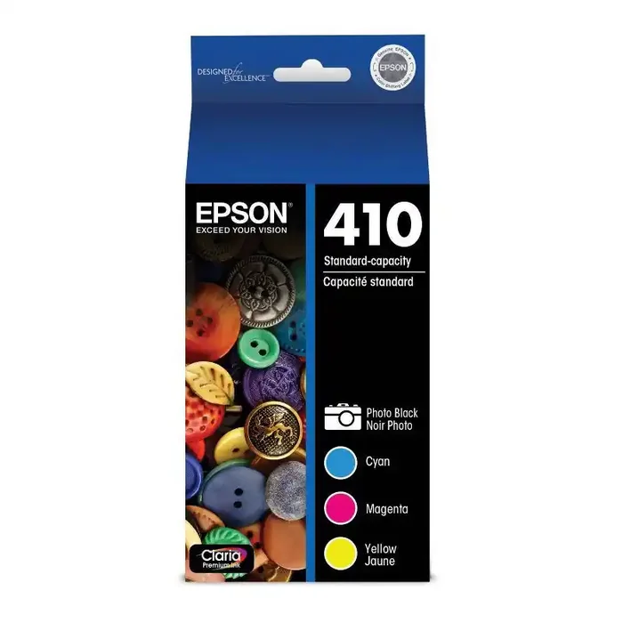 Epson 410 4pk Combo Ink Cartridges – Black/Cyan/Magenta/ Yellow (T410520-CP)