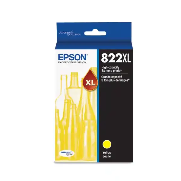 Epson 822Xl Durabrite High Yield Yellow Ink Cartridge, T822Xl420-S