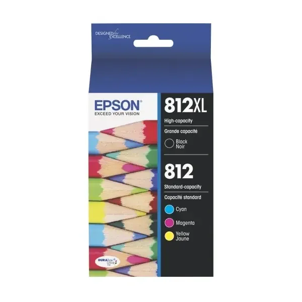Epson T812 – 4-Pack – Black, Yellow, Cyan, Magenta – Original – Ink Tank – For Workforce Pro Wf-7820, Wf-7840, 4-pack