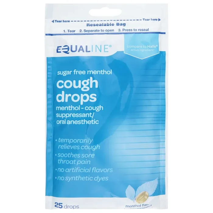 Equaline Sugar Free Menthol Flavor Cough Drops 25 Drops