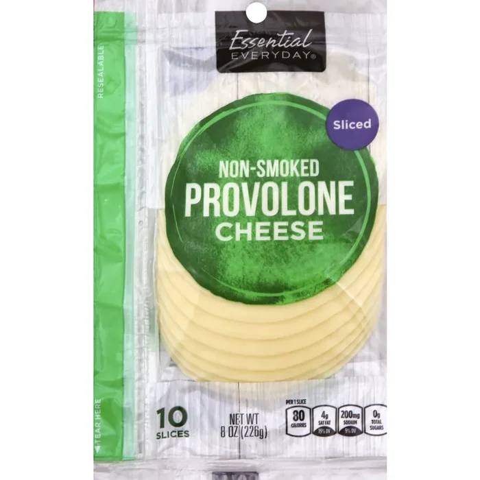 Essential Everyday Cheese, provolone, Non-Smoked, Sliced