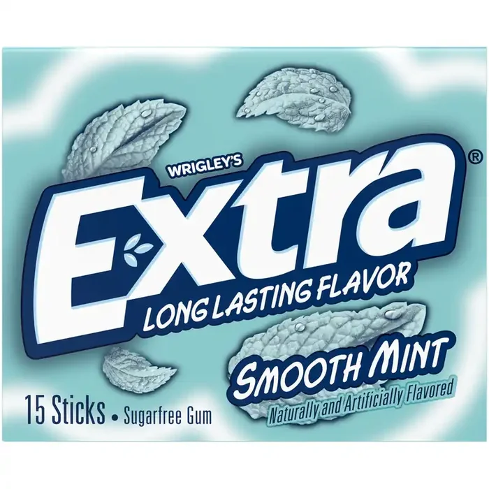 EXTRA Gum Smooth Mint Sugar Free Chewing Gum, Single Pack, 15 Stick