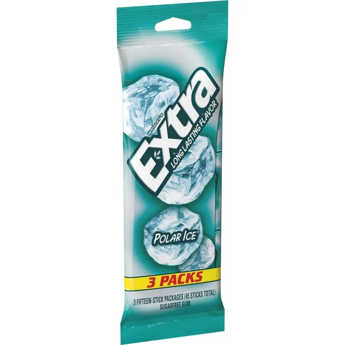 EXTRA Polar Ice Sugar Free Chewing Gum, 15 ct (3 Pack)