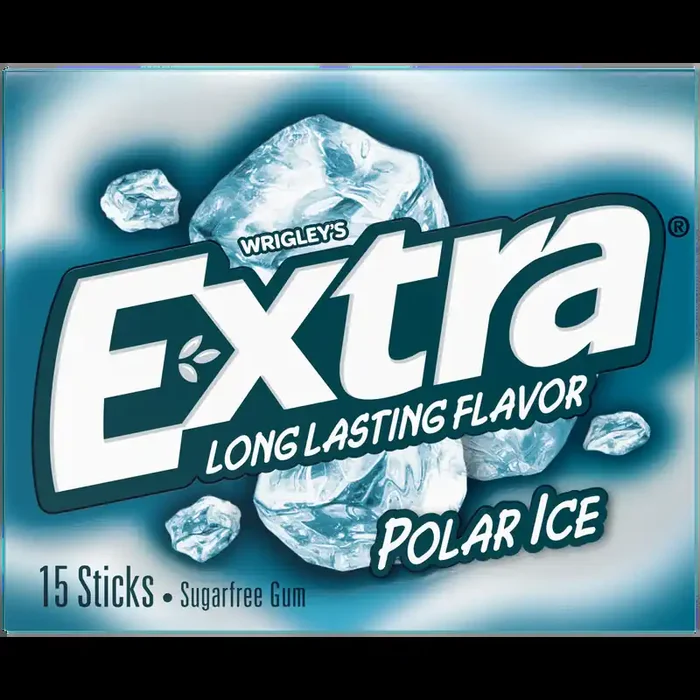 EXTRA Polar Ice Sugar Free Chewing Gum Single Pack, 15 Pieces