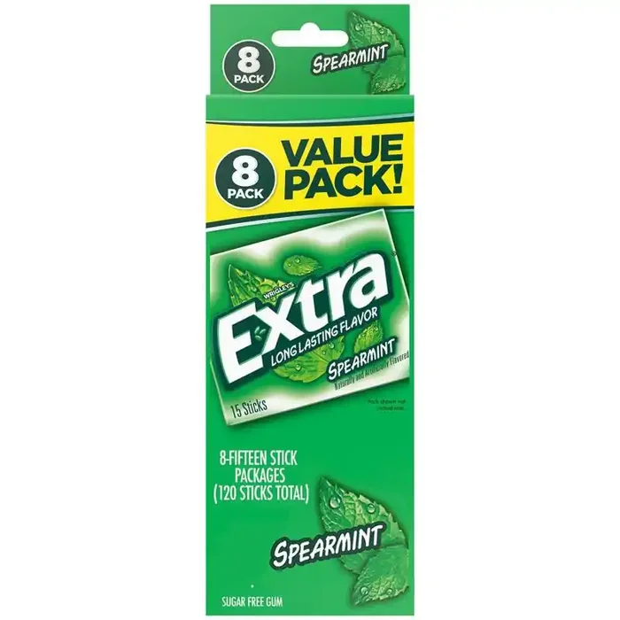 Extra Sugar-Free Spearmint Gum Value Pack – 15ct/8pk
