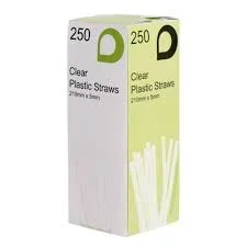 Flexible Plastic Straws Clear 250 Pack