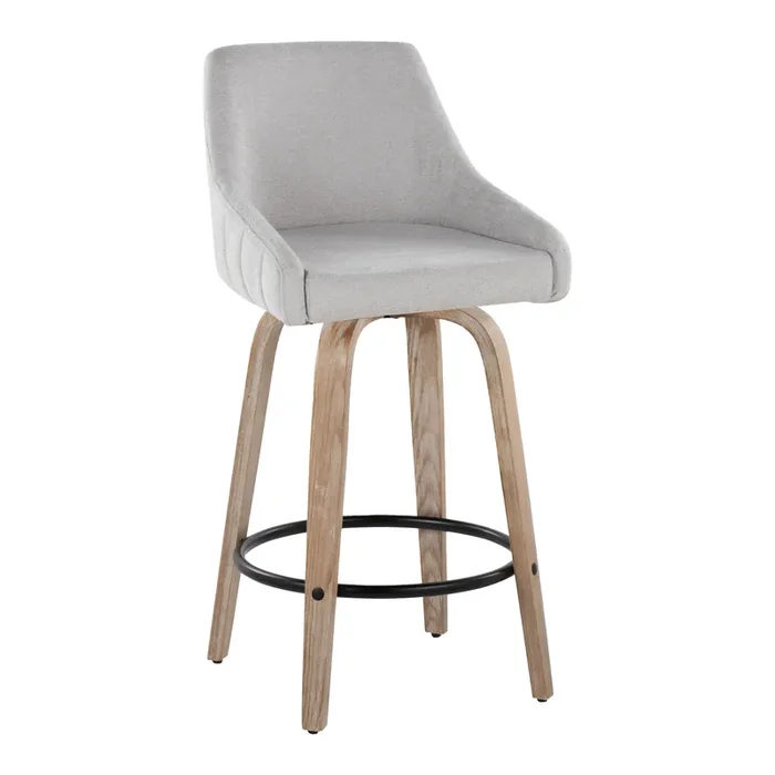 Florian Upholstered Swivel Counter Stool 2 Piece Set
