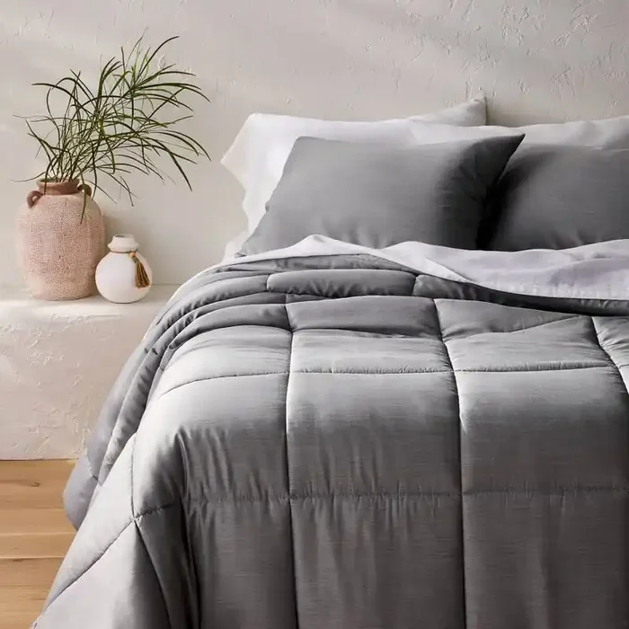 Full/Queen Rayon from Bamboo Comforter Set Dark Gray – Casaluna™