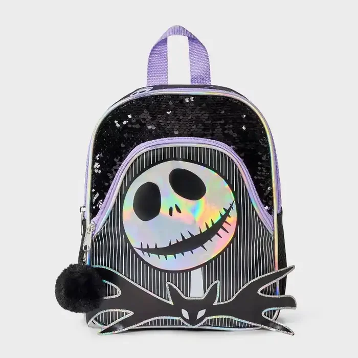 Girls‘ Disney Nightmare Before Christmas 4″ Mini Backpack – Purple/Black