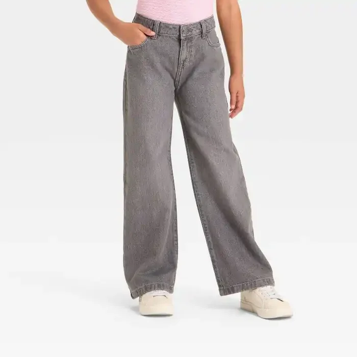 Girls‘ Wide Leg Jeans – Cat & Jack™ Gray 7