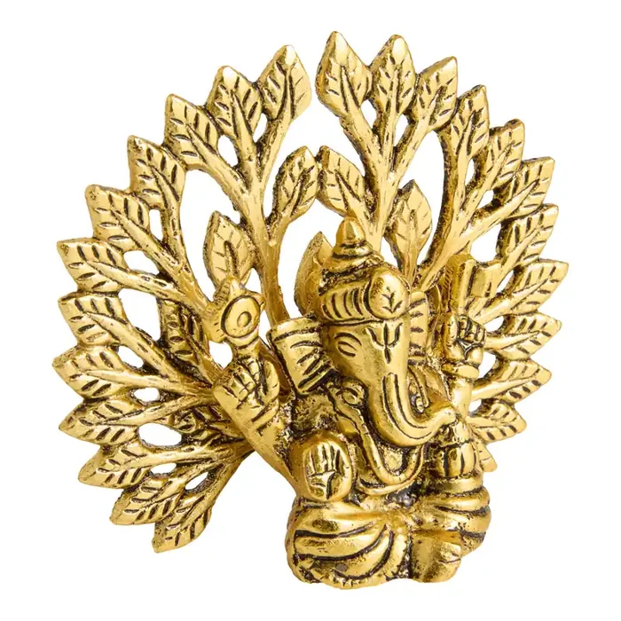 Gold Metal Tree of Life Ganesh Decor