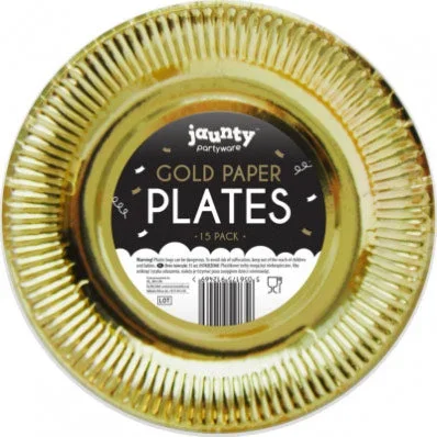 Gold Paper Plates 9″ 15pk