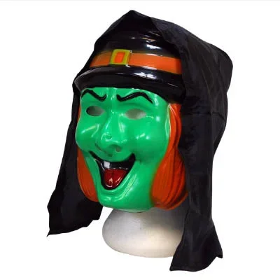 Halloween Witch PVC Mask with Hood