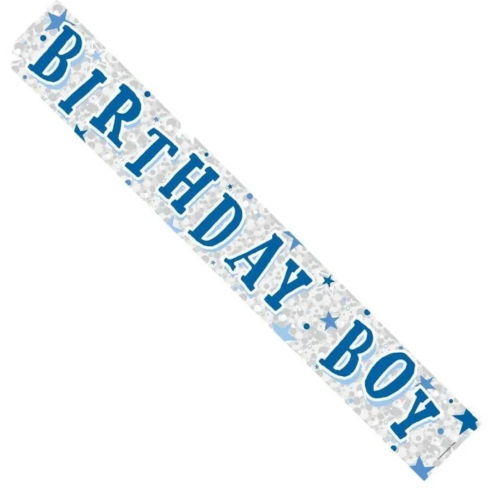 Happy Birthday “Birthday Boy” Design Blue Banner – Case of 12