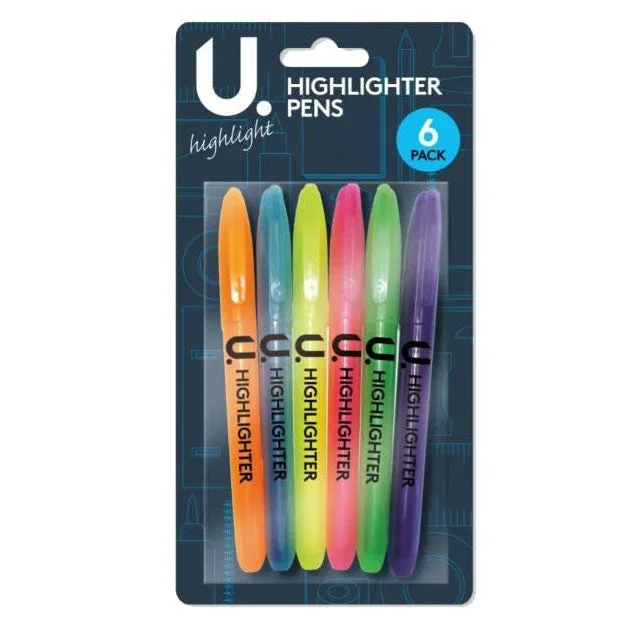 Highlighter Pens 6 Pack