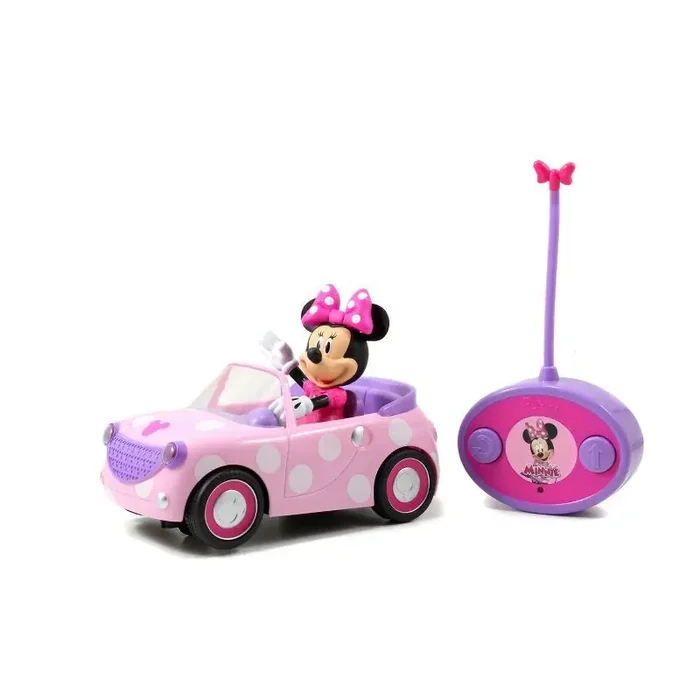 Jada Toys Disney Junior RC Minnie Bowtique Roadster Remote Control Vehicle 7″ Pink with White Polka Dots