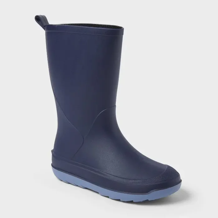 Kids‘ Andy Rain Boots – Cat & Jack™ Navy Blue 1 Waterproof, Pull-On, Flexible Sole