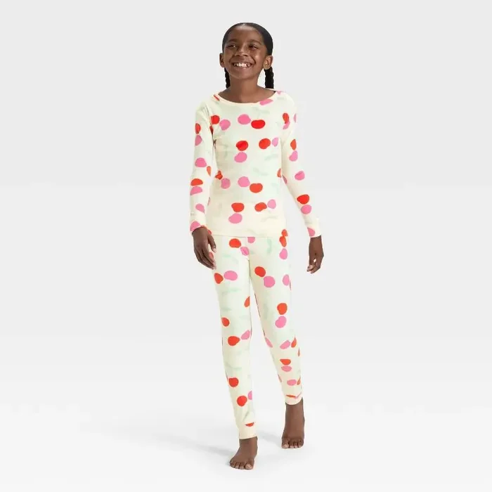 Kids‘ Long Sleeve Snuggly Soft Pajama Set – Cat & Jack™ Cream 4