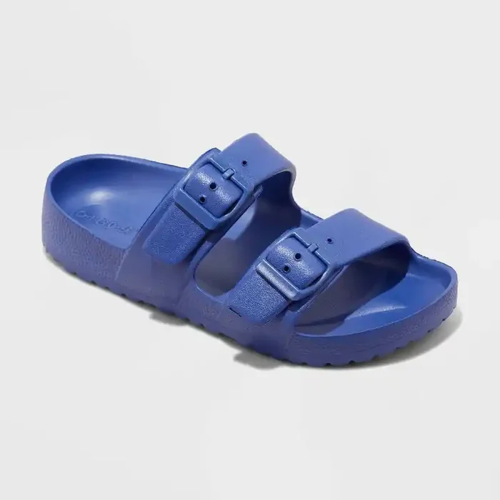 Kids‘ Noa Blown EVA Footbed Sandals – Cat & Jack™ Noa Blue 1 Slip-On, Contoured Footbed, Double Straps