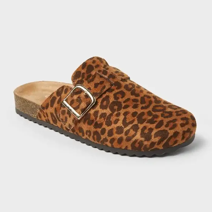 Kids‘ Tate Clogs – Cat & Jack™ Brown 13 Slip-On, Contoured Footbed, Leopard Spot Pattern, Flexible Outsole, Closed Round Toe