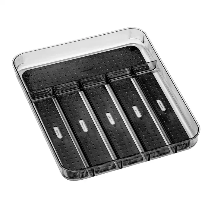 Large Madesmart® Carbon Black Soft Grip Silverware Tray