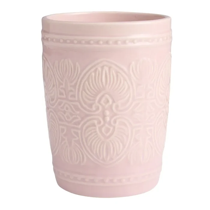 Lilac Purple Ceramic Embossed Utensil Holder