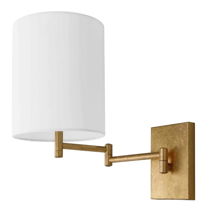 Lillian Gold And Off White Metal Adjustable Wall Sconce