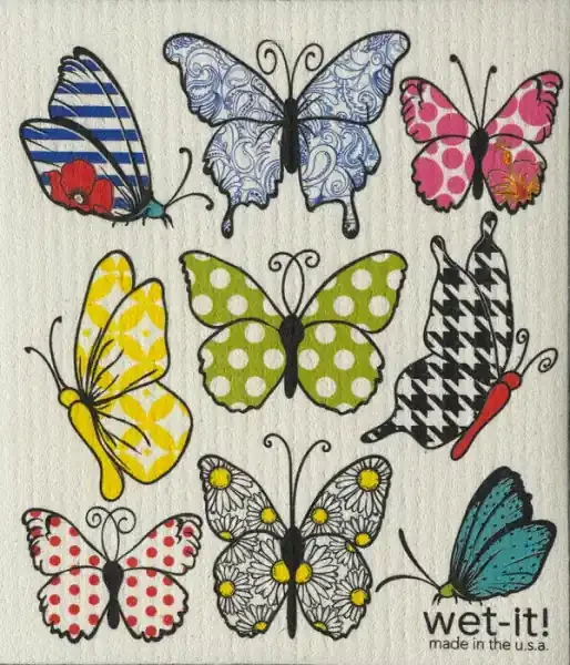 LIVELY BUTTERFLIES SWEDISH CLOTH