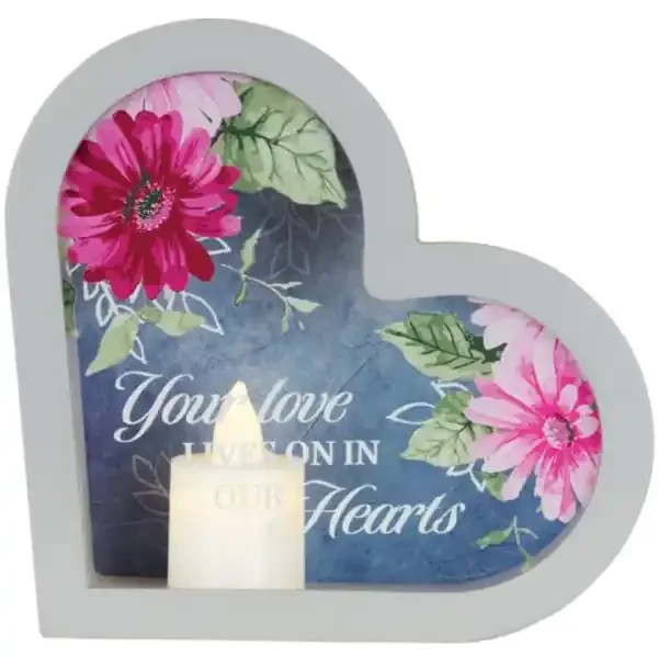 LOVE LIVES ON HEART SHADOW BOX LANTERN
