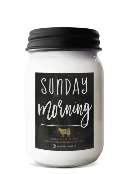 MASON JAR 13OZ SUNDAY MORNING