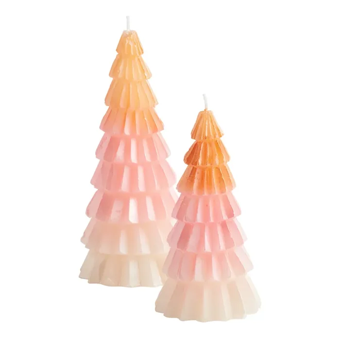 Metallic Pink Ombre Christmas Tree Candle