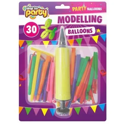 Modelling Balloons 30 Pack with Pump