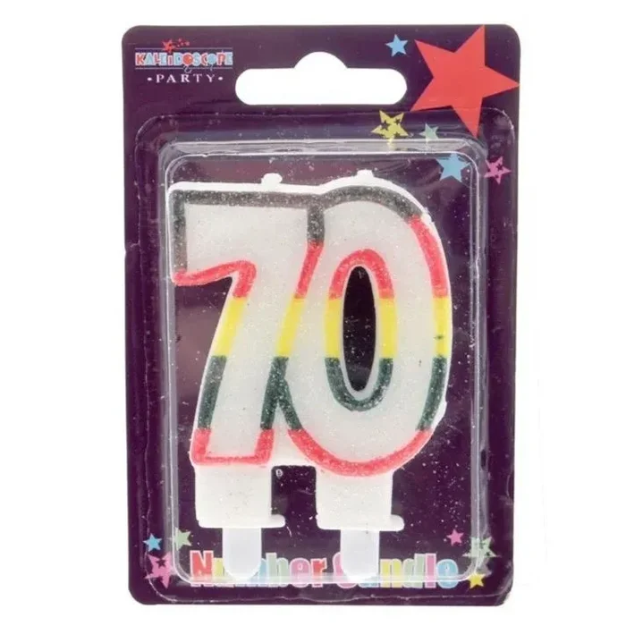 Multicolour Age 70 Candle – Case of 6