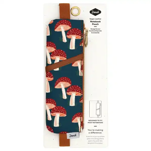 NAVY MUSHROOM NOTEBOOK POUCH