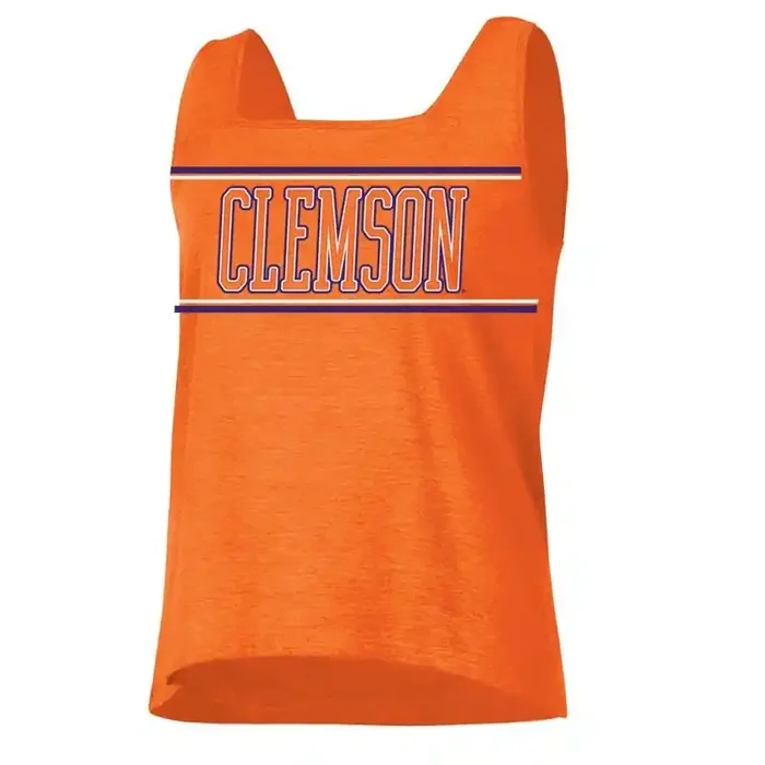NCAA Clemson Tigers Women‘s Fashion Tank Top – M Cotton-Polyester Blend, Squareneck