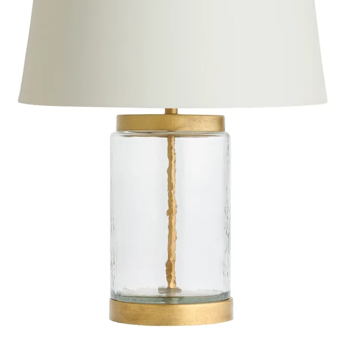 Noely Textured Glass and Antique Gold Metal Table Lamp Base