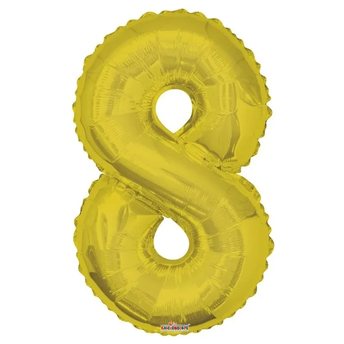 Number 8 Foil Balloon 34″ Gold